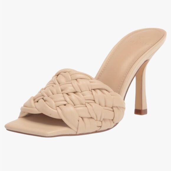 Marc Fisher Draya Braided Square Toe Heels 10 Cream - Picture 2 of 10